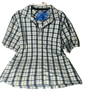 VTG Sideout Shirt Button Up Blue Plaid Short L